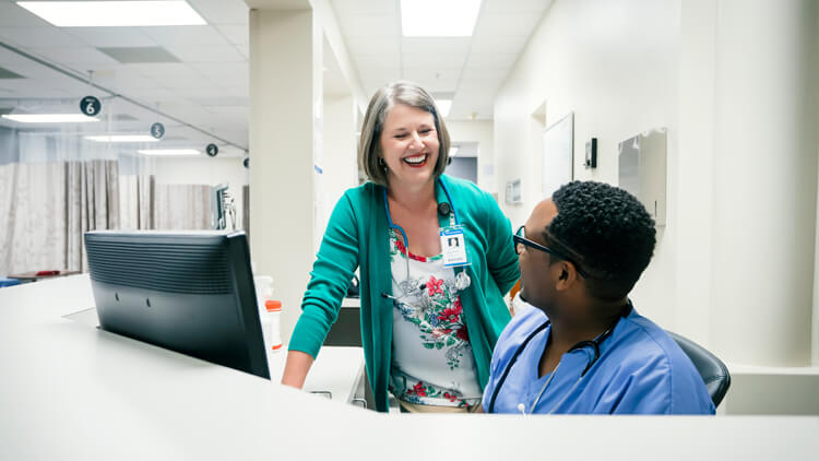 Healthcare professionals at work